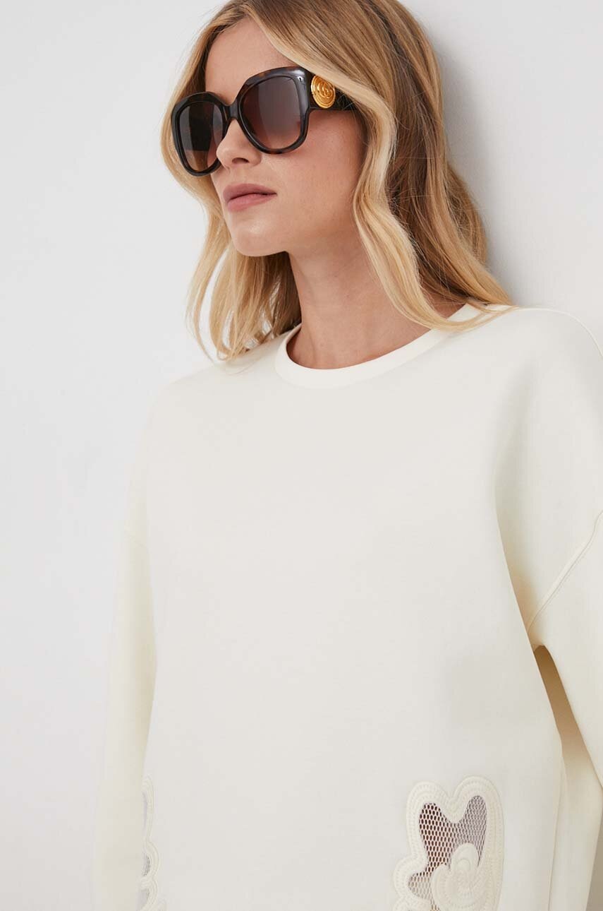 Dukserica Sisley za žene, boja: bež, bez uzorka