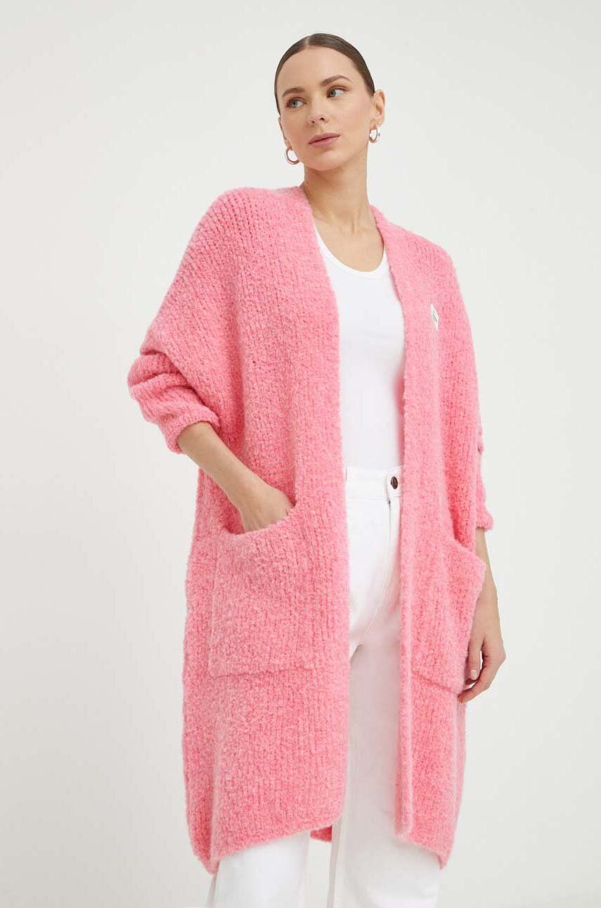 American Vintage cardigan din lana culoarea roz