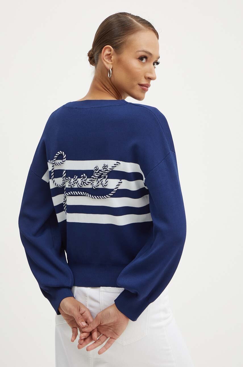 

Жилетка Guess в синьо от лека материя, Син