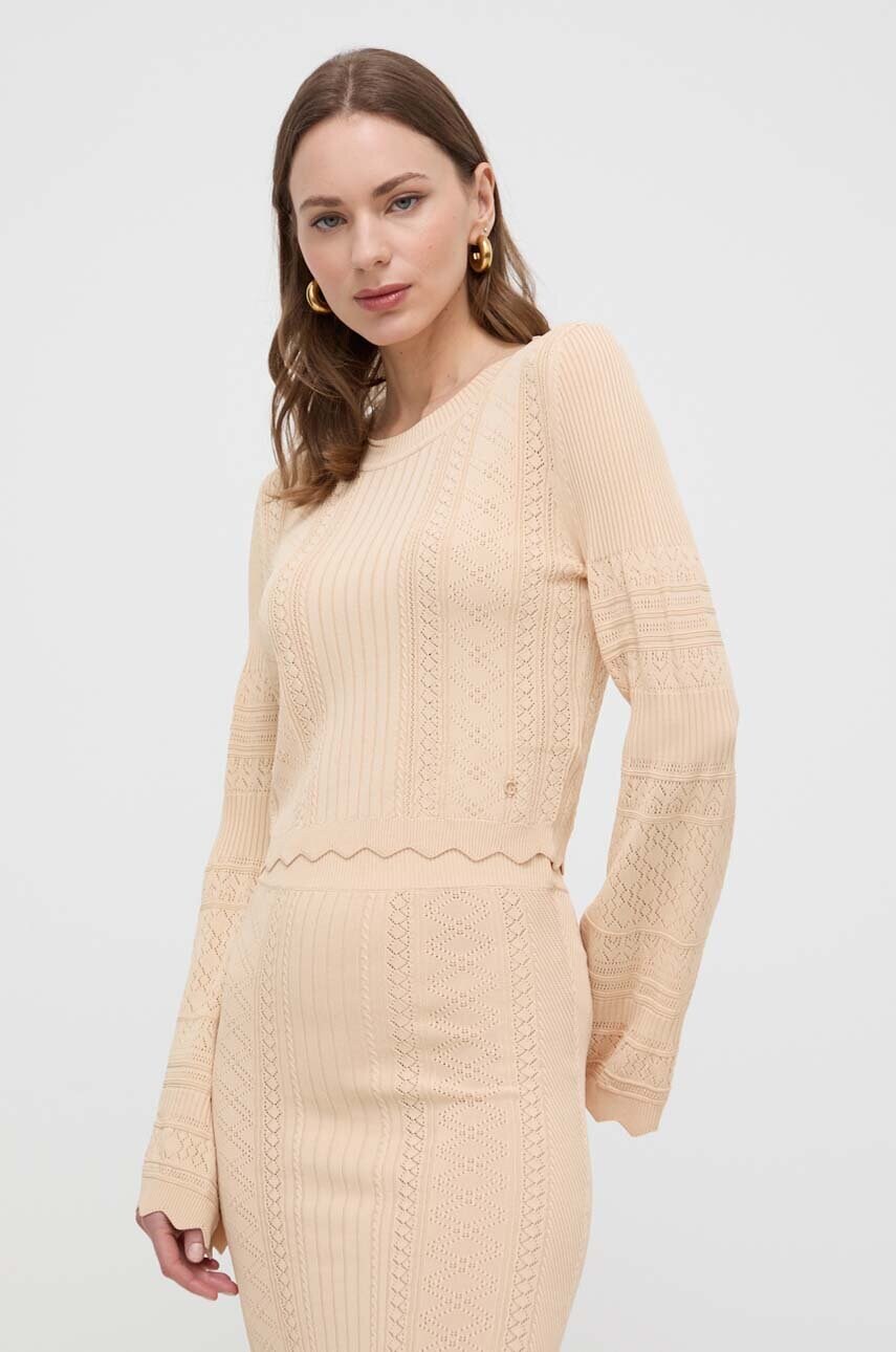 Levně Svetr Guess ADALINE dámský, béžová barva, lehký, W4GR08 Z2U00