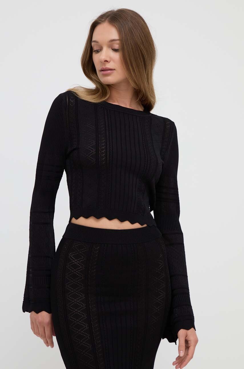 

Пуловер Guess ADALINE дамски в черно от лека материя W4GR08 Z2U00, Черен