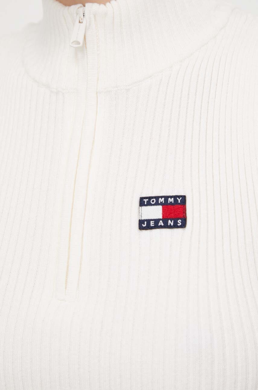 Top Tommy Jeans χρώμα: μπεζ φωτογραφία