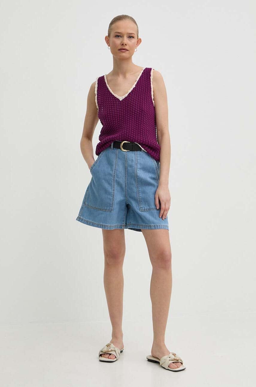Γιλέκο Weekend Max Mara χρώμα: μοβ, 2415361013600 φωτογραφία