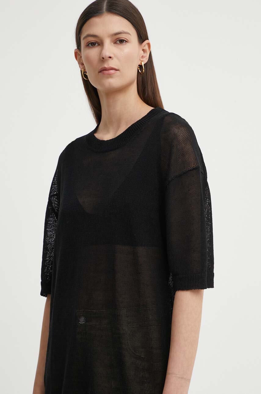 Λευκό μπλουζάκι AERON PLINY χρώμα: μαύρο, AW24SSTO508505 φωτογραφία