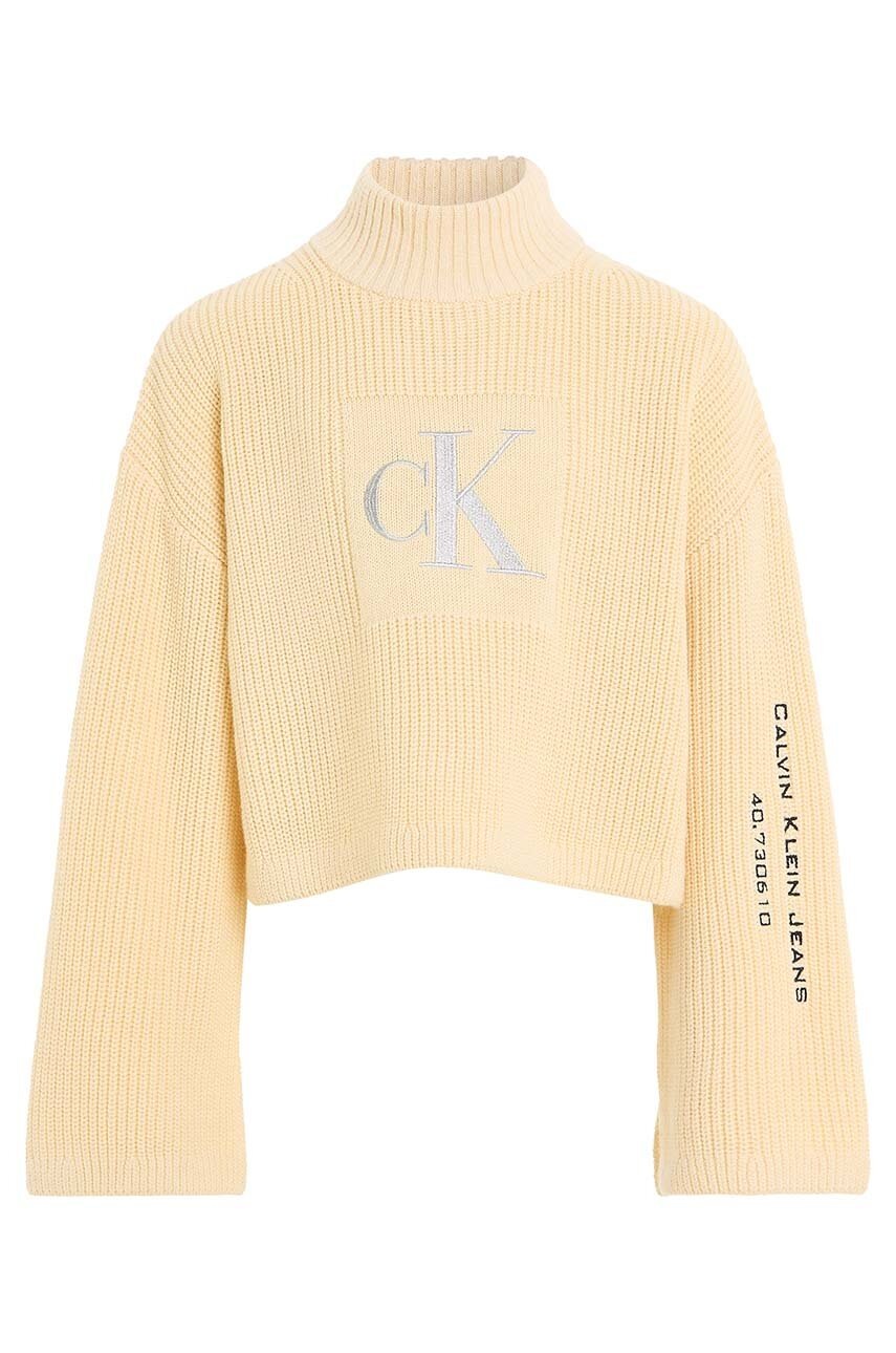 Дитячий светр Calvin Klein Jeans колір бежевий