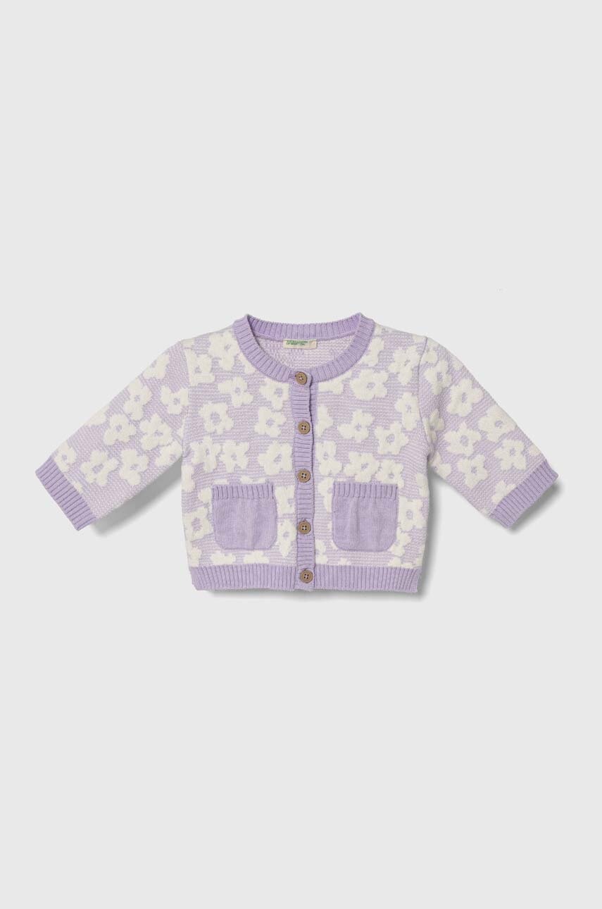 United Colors of Benetton cardigan bebe culoarea violet, light