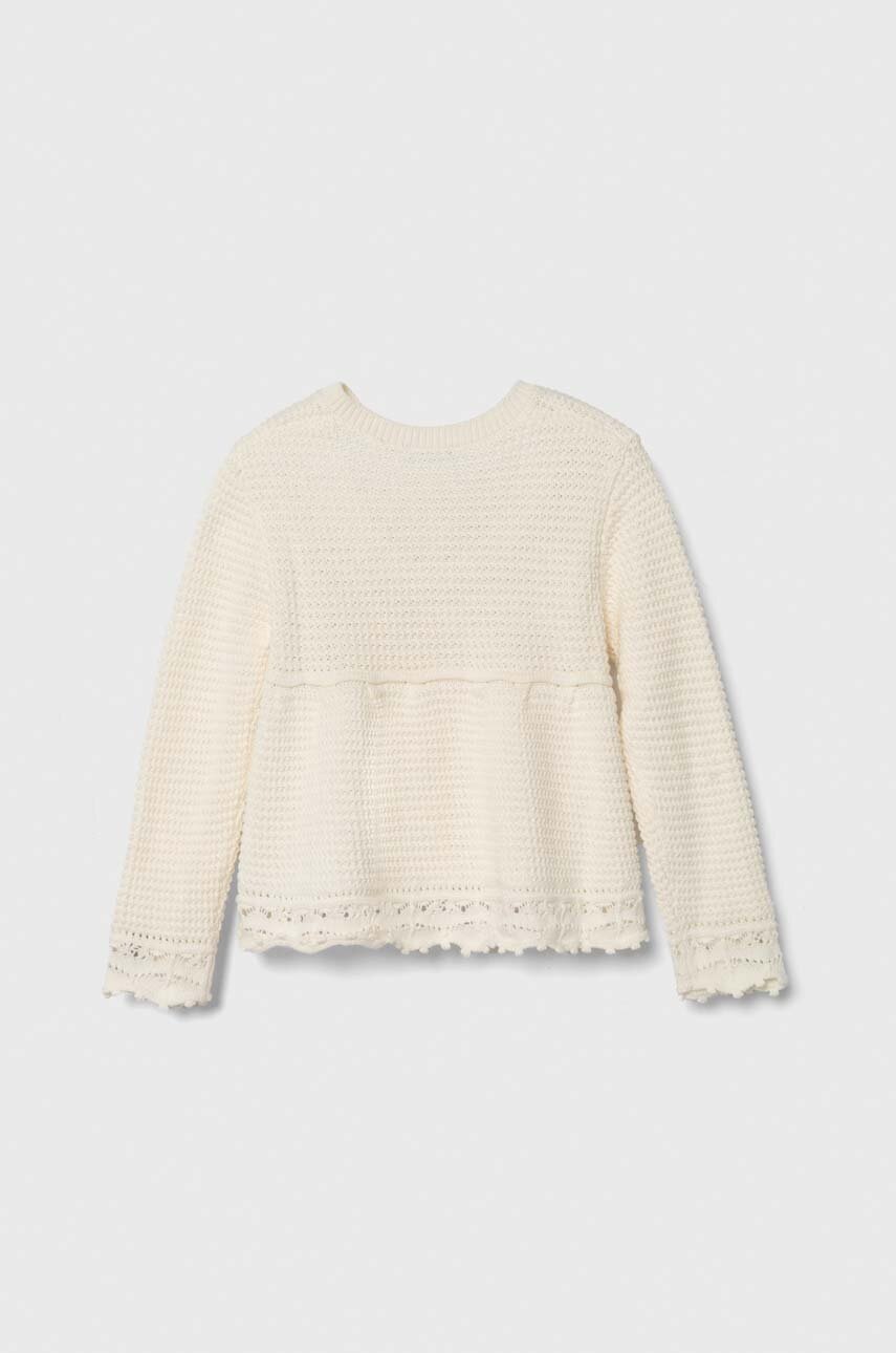 Детский хлопковый кардиган United Colors of Benetton цвет бежевый