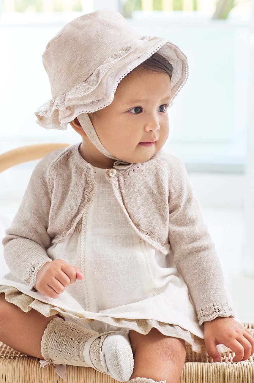 Mayoral Newborn cardigan bebe culoarea bej, light