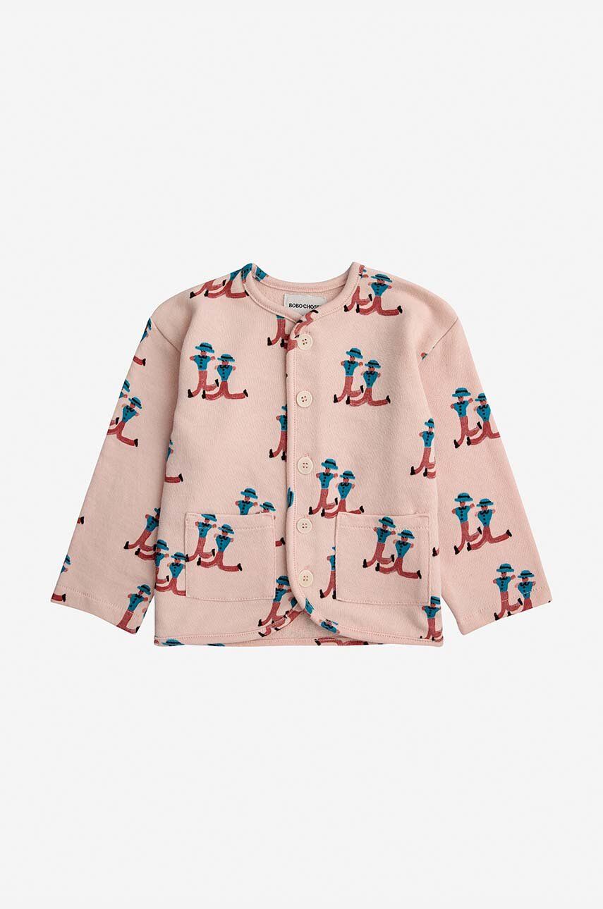 Bobo Choses cardigan din bumbac pentru copii culoarea roz, light