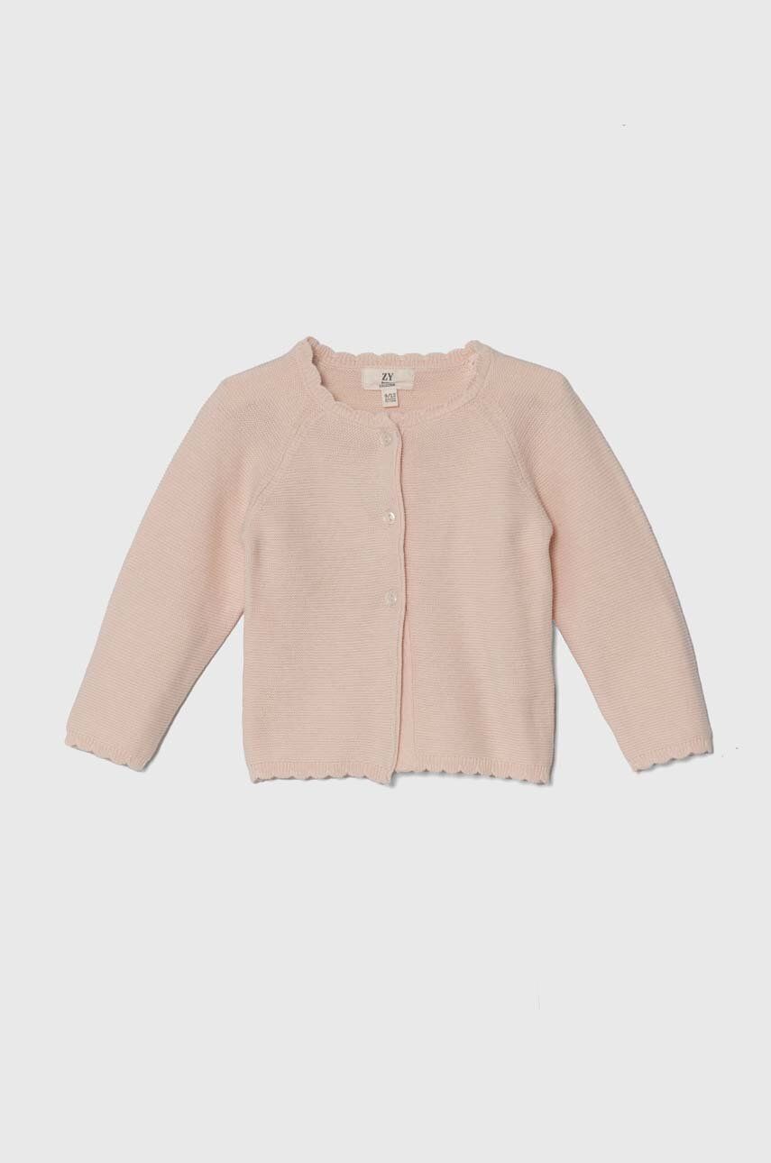 zippy cardigan din bumbac pentru bebeluși culoarea roz, lig