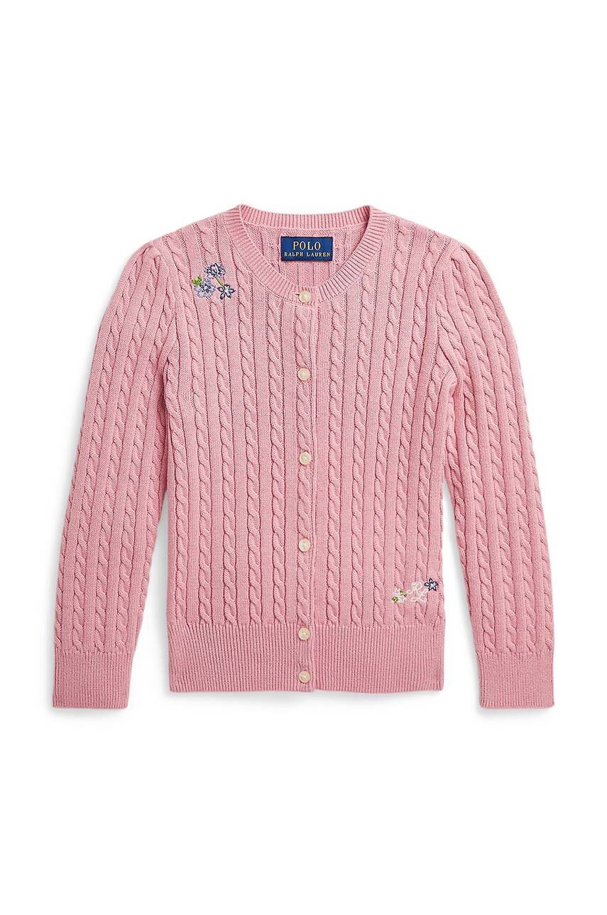 

Детска памучна жилетка Polo Ralph Lauren в розово 312940989002, Розов