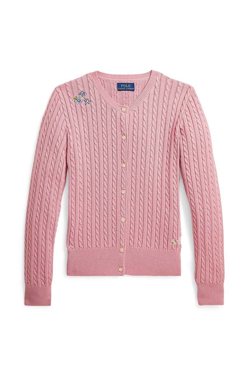 

Детска памучна жилетка Polo Ralph Lauren в розово 313940989002, Розов