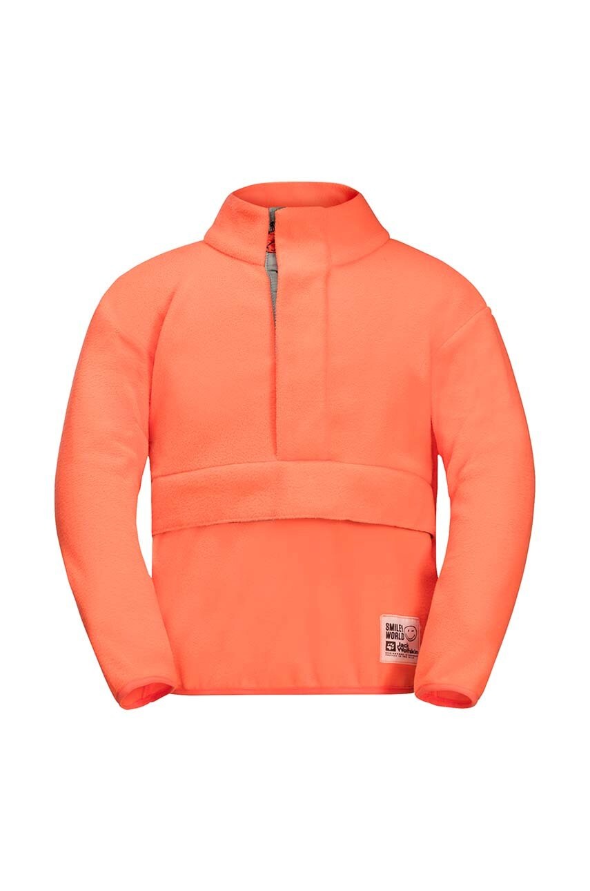 Дитяча кофта Jack Wolfskin SMILEYWORLD MIDLAYER колір помаранчевий однотонна
