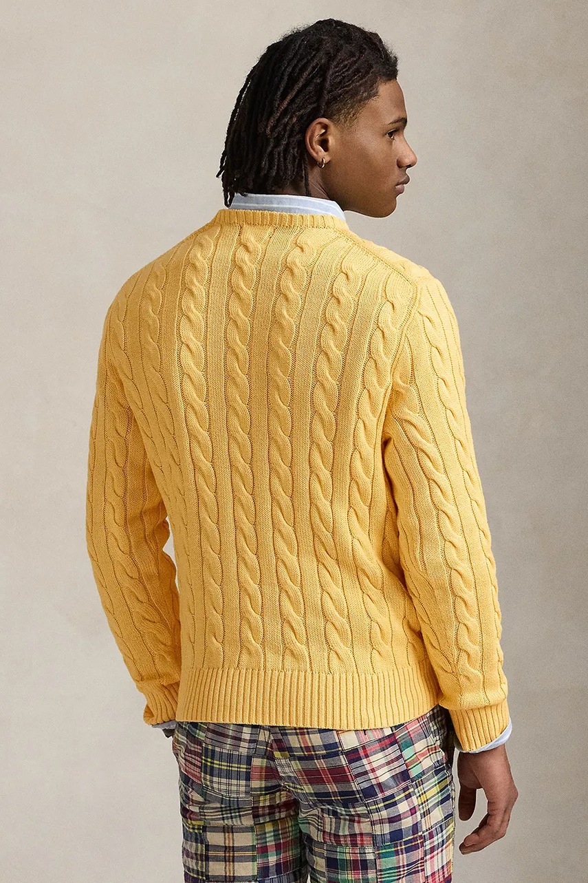 Хлопковый свитер Polo Ralph Lauren цвет бежевый  710775885