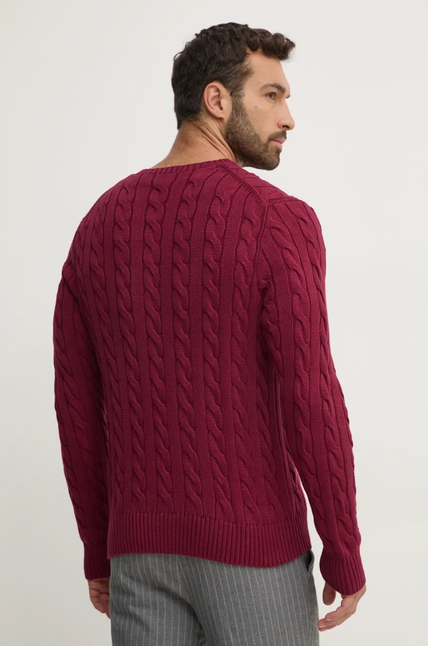 Хлопковый свитер Polo Ralph Lauren цвет бордовый Хлопковый свитер Polo Ralph Lauren цвет бордовый