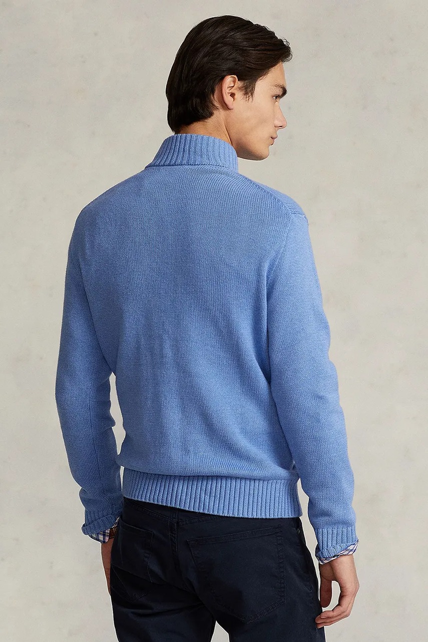 Хлопковый свитер Polo Ralph Lauren цвет синий тёплый 710859939