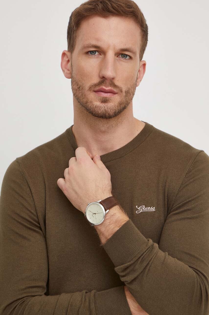 

Свитер с примесью шелка Guess цвет зелёный лёгкий