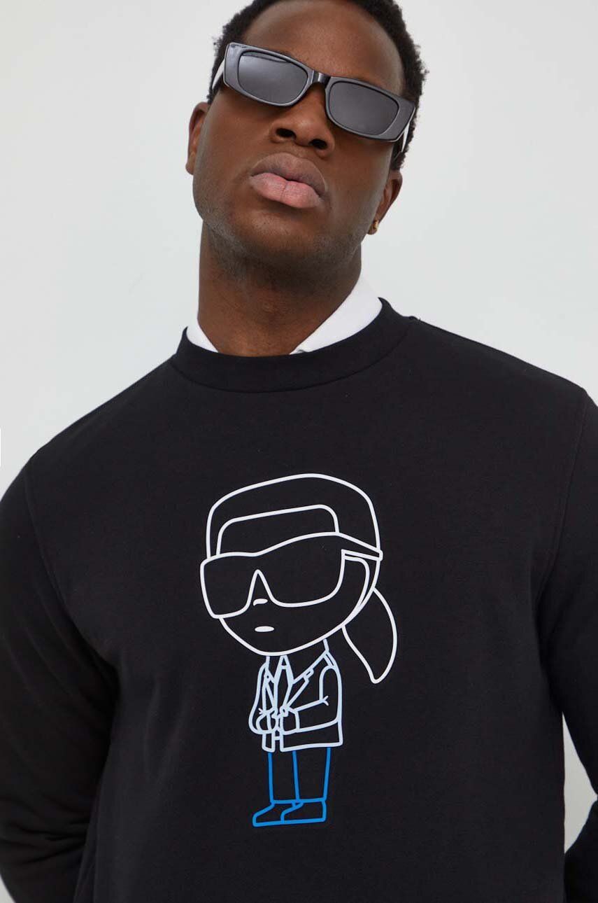 Karl Lagerfeld bluză bărbați, culoarea negru, cu imprimeu 541900.705404