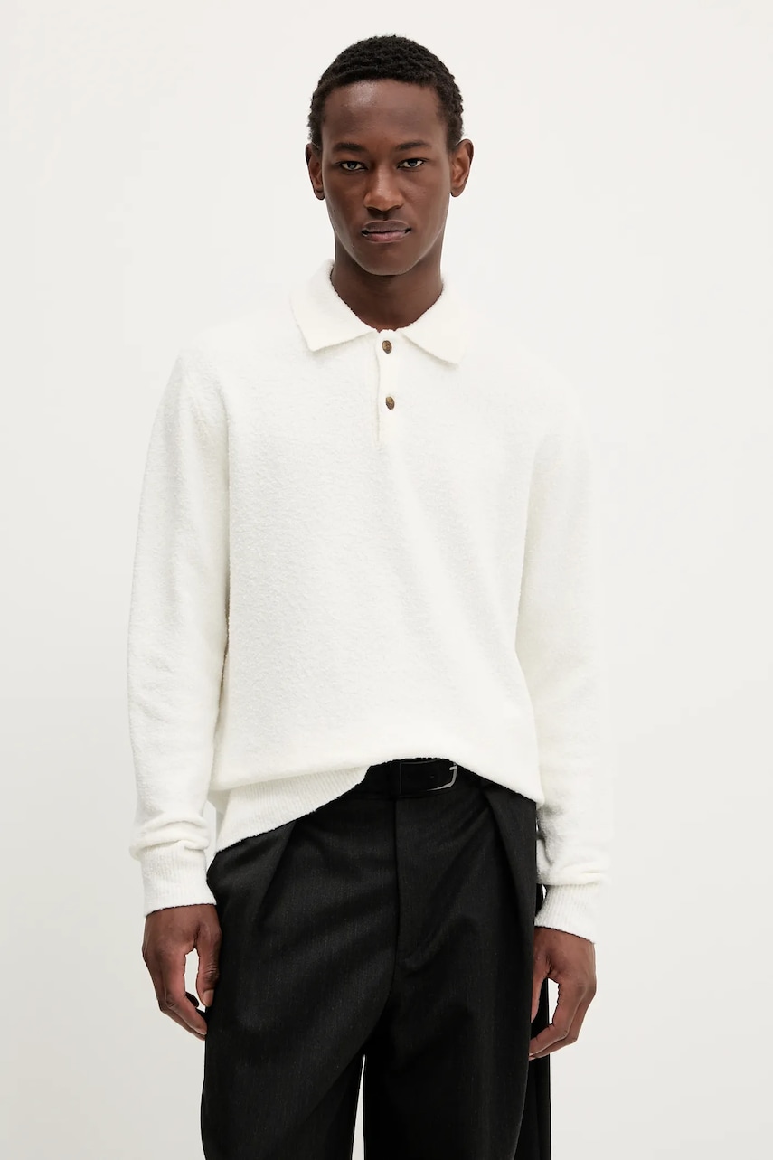 Samsoe Samsoe pulover din amestec de lana barbati, culoarea bej