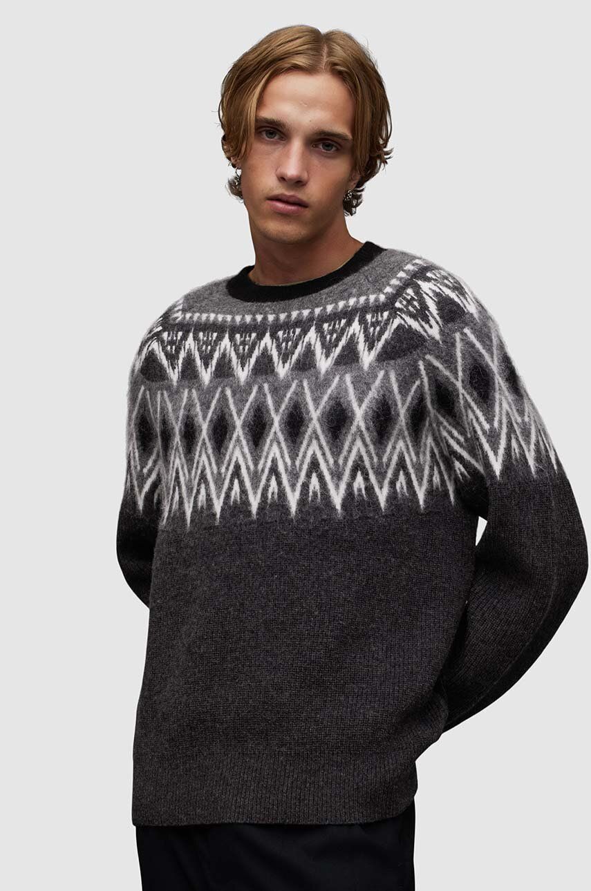 AllSaints pulover de lana Aces culoarea negru, călduros