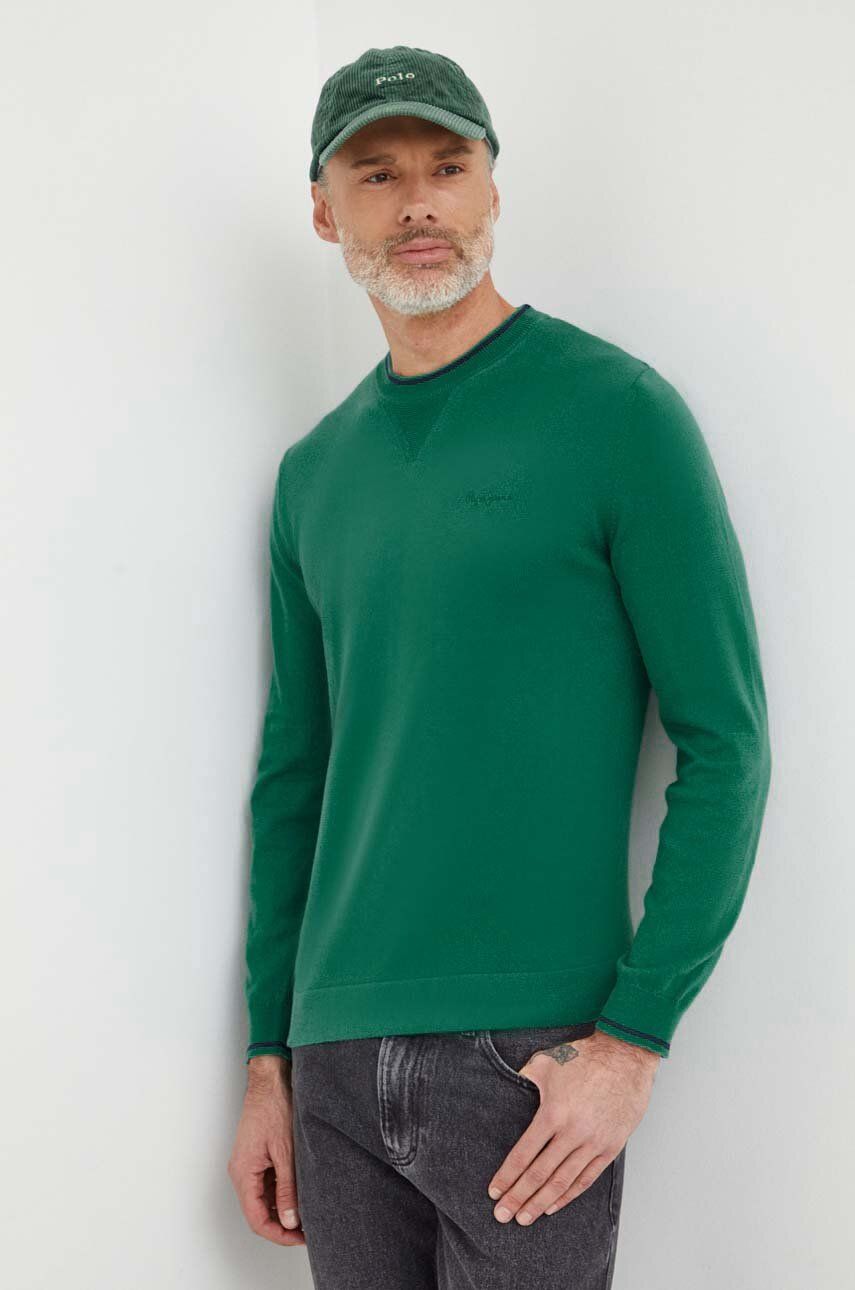 Pepe Jeans pulover de bumbac Mike culoarea verde, light