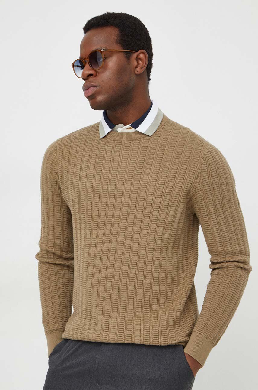 Barbour pulover de bumbac culoarea bej