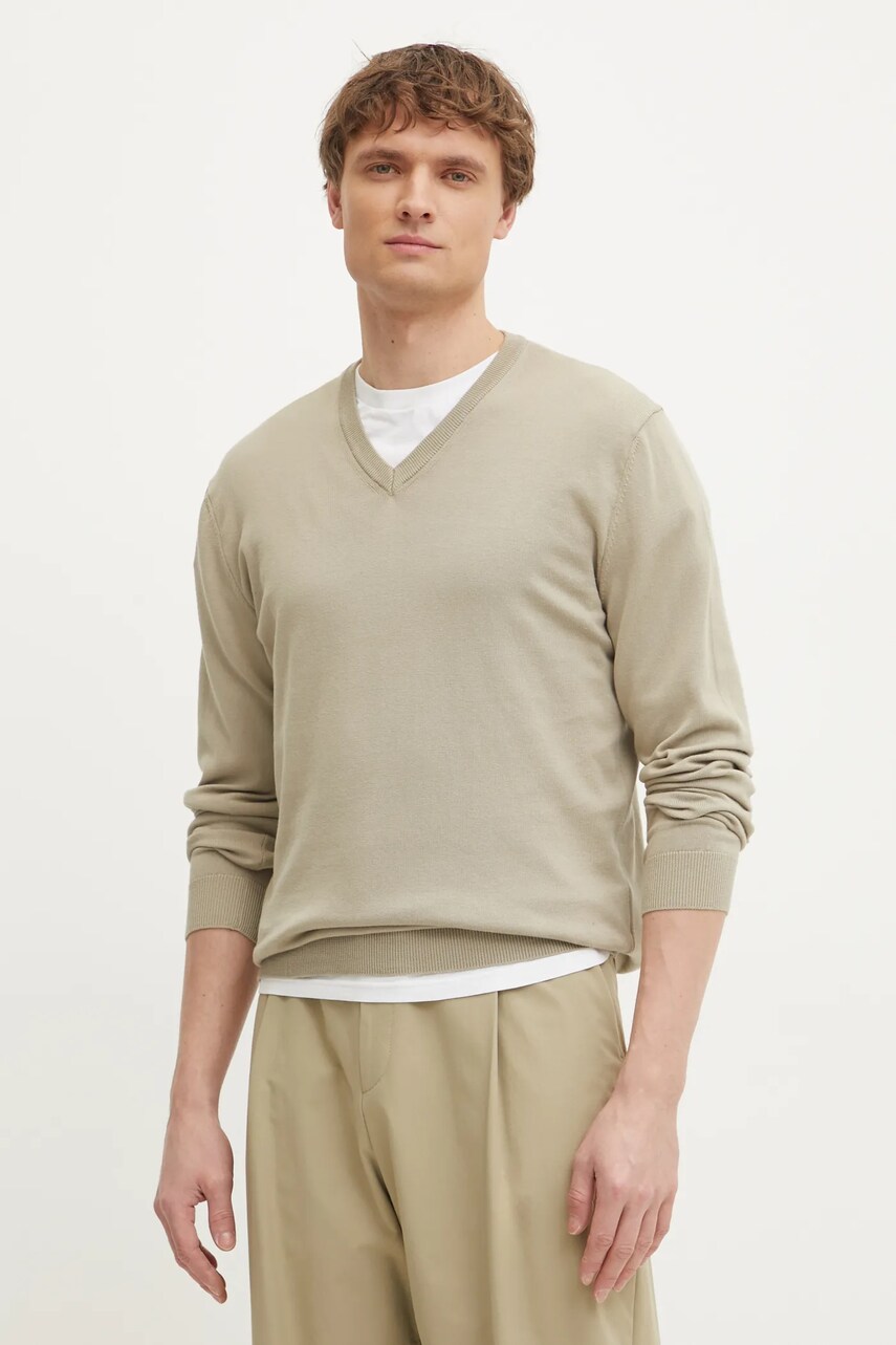 United Colors of Benetton pulover de bumbac culoarea verde, light, 1098U4486