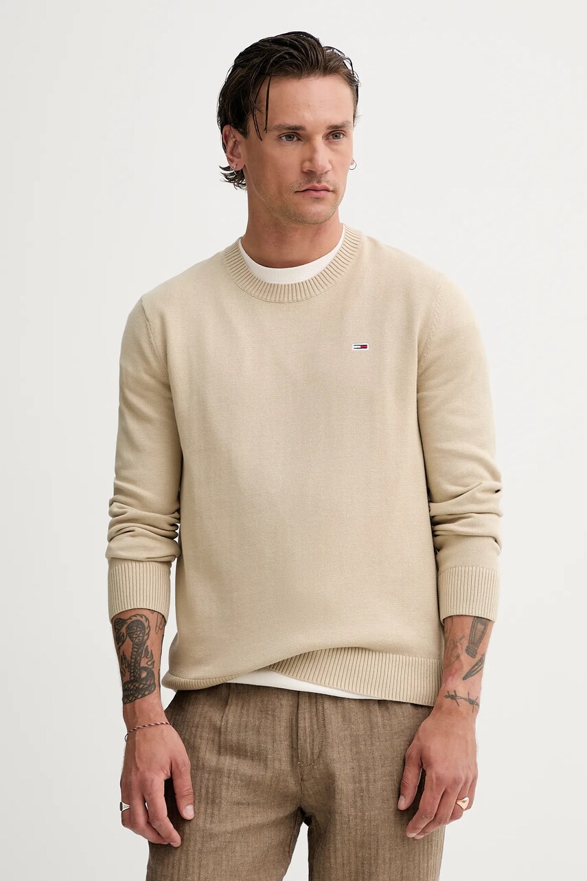 Tommy Jeans pulover de bumbac culoarea bordo, DM0DM18895