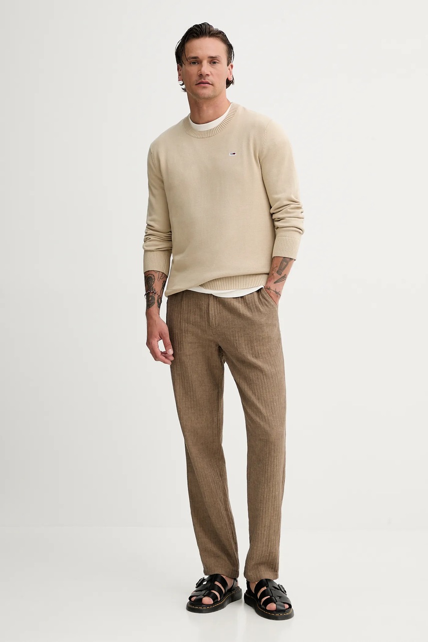 Хлопковый свитер Tommy Jeans цвет бордовый  DM0DM18895