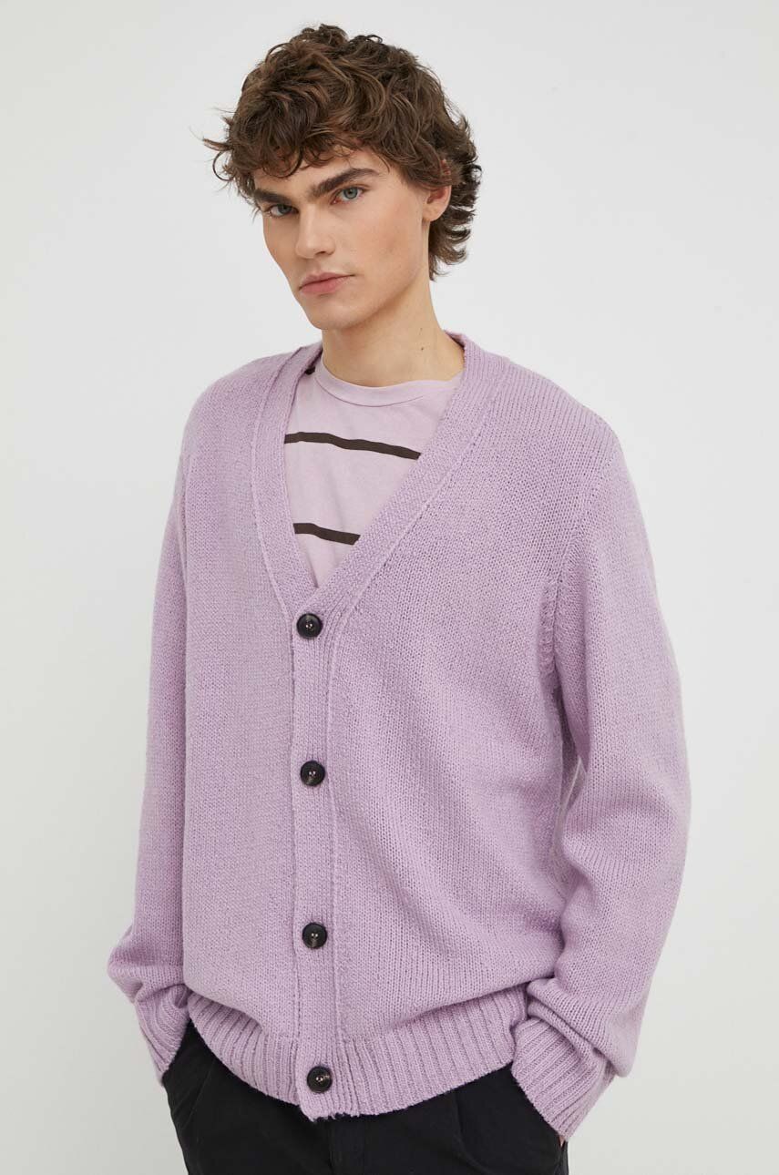 Won Hundred cardigan din lână culoarea violet, 2780-11084