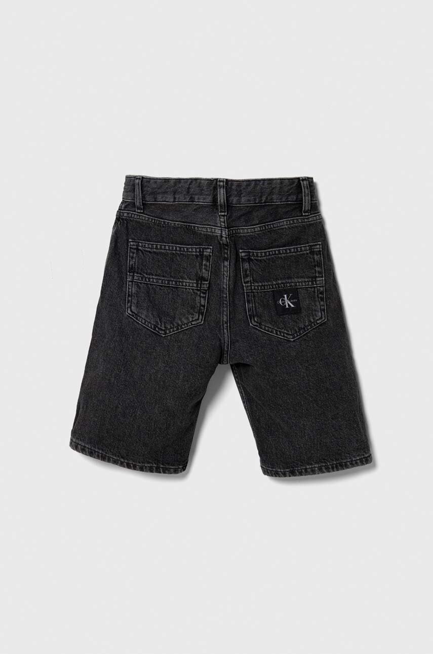Дитячі джинсові шорти Calvin Klein Jeans колір чорний регульована талія