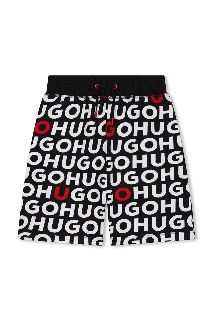 

Детски къси панталони HUGO в черно, Черен
