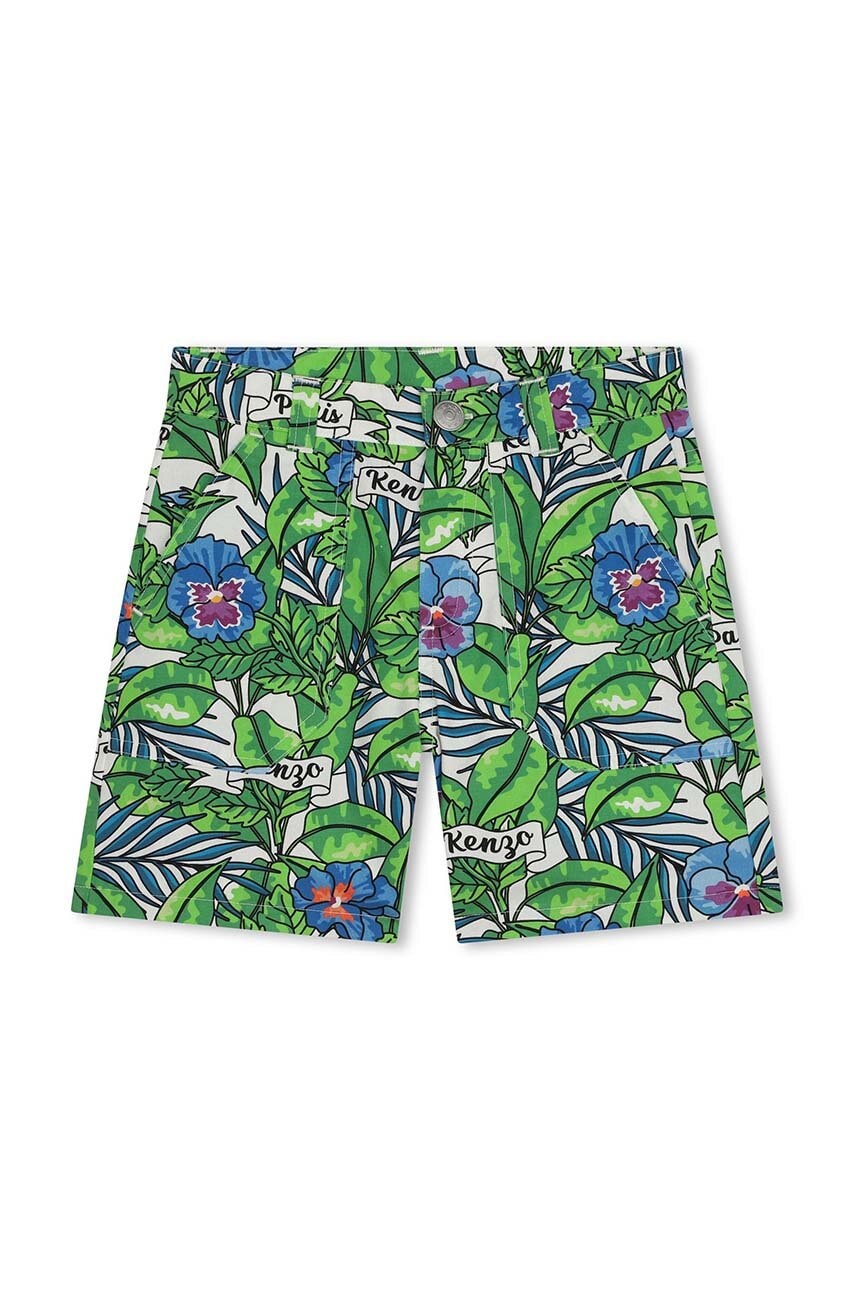 Дитячі бавовняні шорти Kenzo Kids колір бірюзовий Дитячі бавовняні шорти Kenzo Kids колір бірюзовий