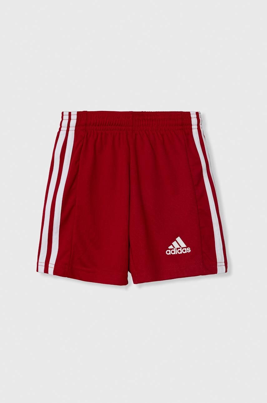 adidas Performance pantaloni scurti copii SQUAD 21 SHO Y culoarea rosu, talie reglabila