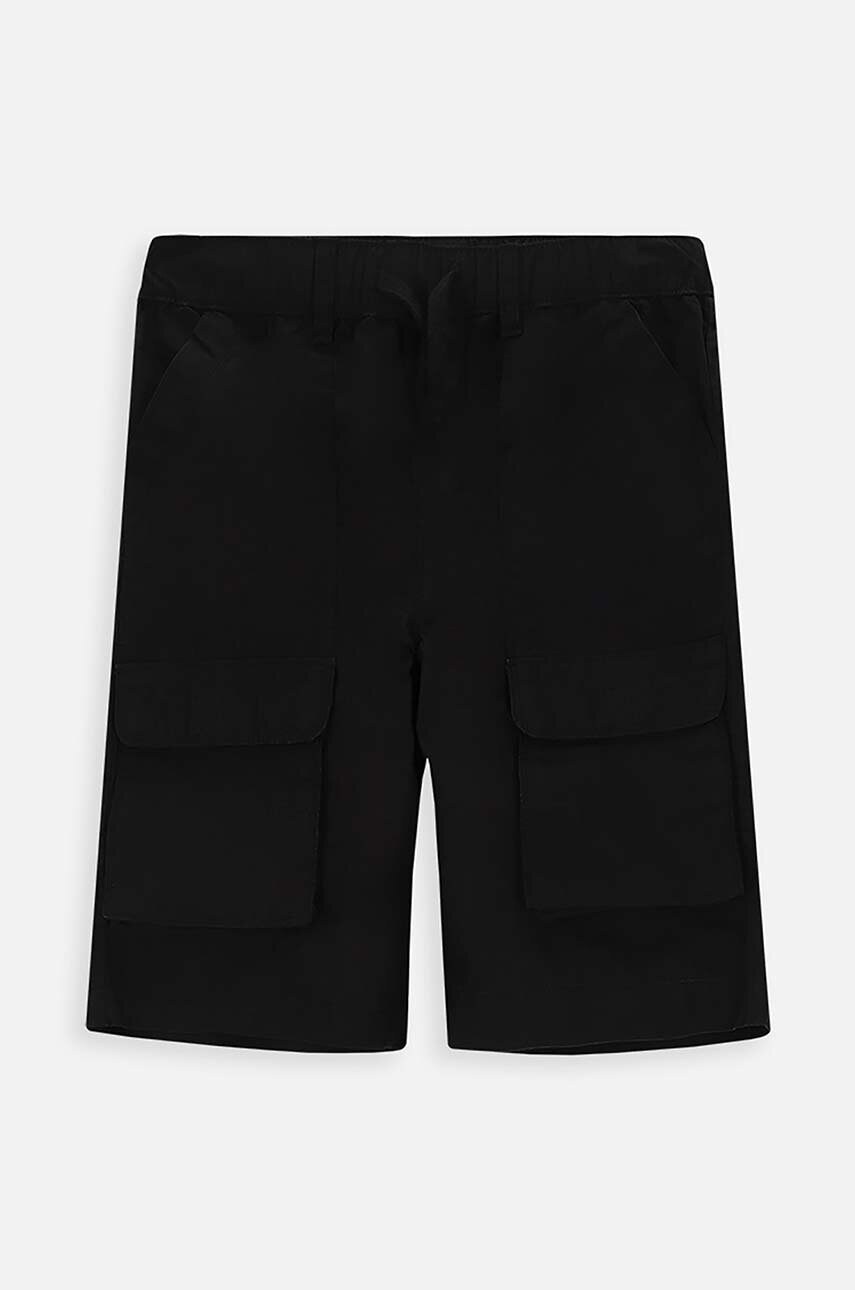 Coccodrillo pantaloni scurți din bumbac pentru copii culoarea negru Coccodrillo pantaloni scurți din bumbac pentru copii culoarea negru