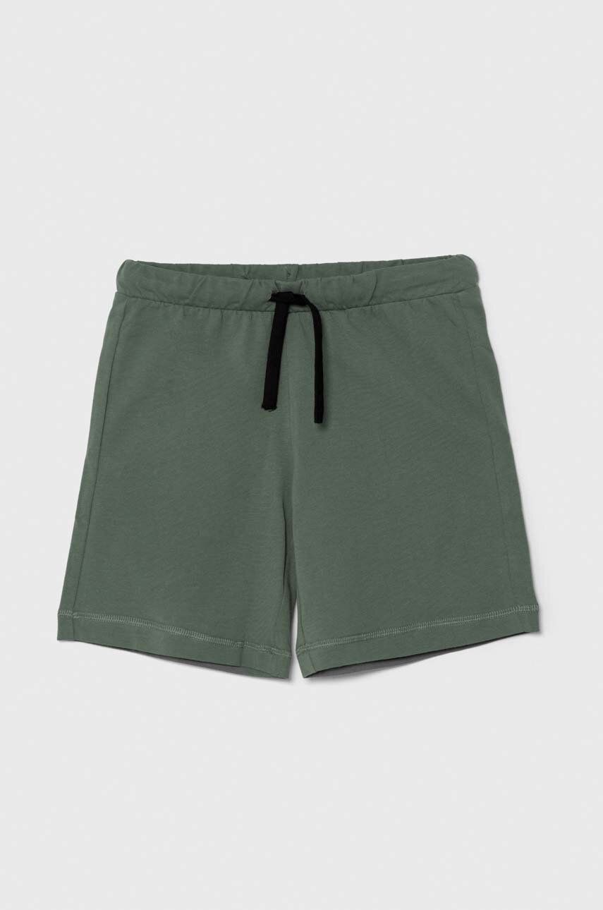 United Colors of Benetton pantaloni scurți din bumbac pentru copii culoarea gri, talie reglabila
