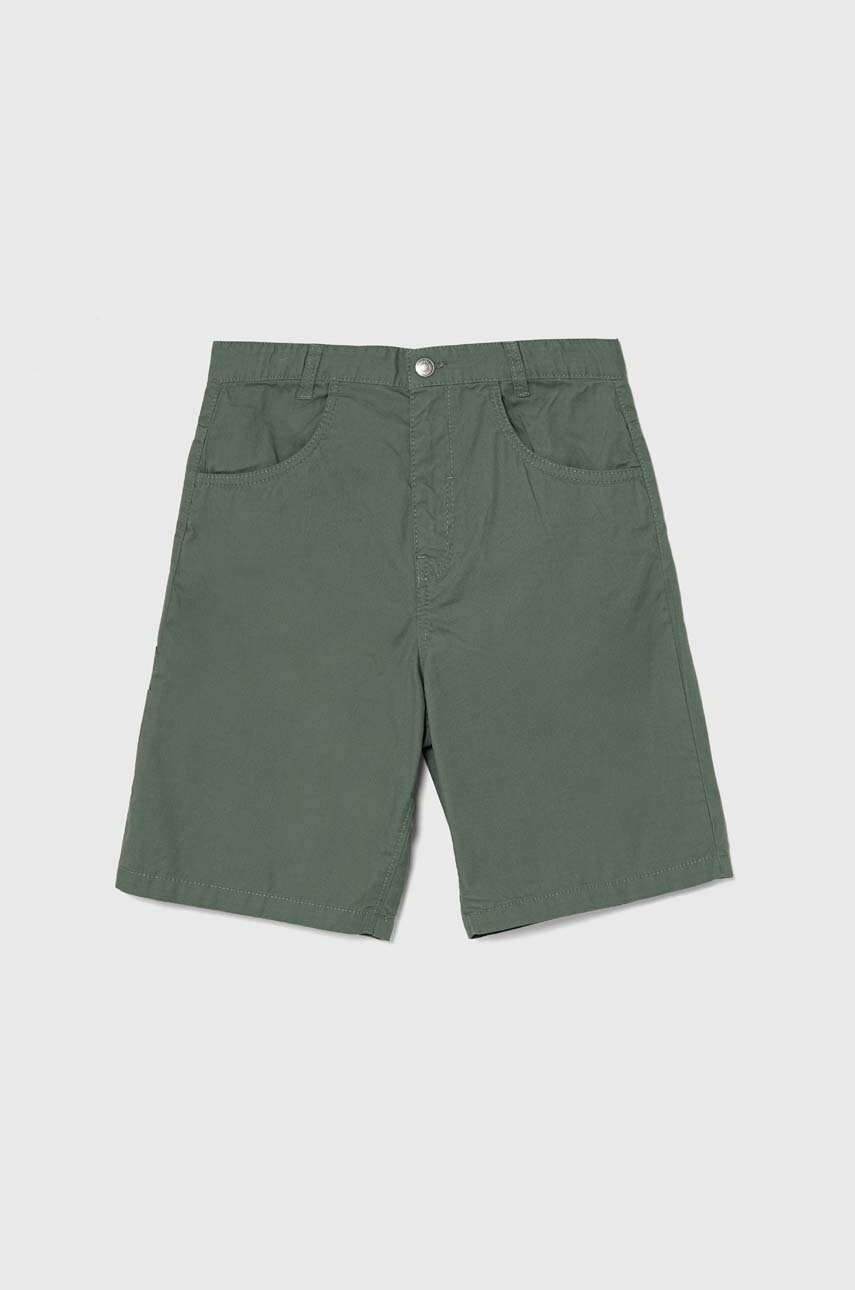 

Детски памучен къс панталон United Colors of Benetton в зелено с регулируема талия, Зелен