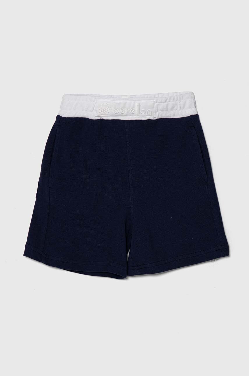 United Colors of Benetton pantaloni scurti din bumbac pentru copii culoarea albastru marin, talie reglabila