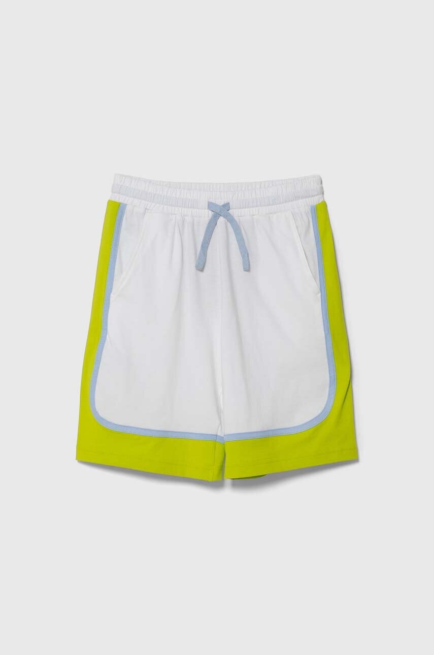 United Colors of Benetton pantaloni scurti din bumbac pentru copii culoarea alb, talie reglabila