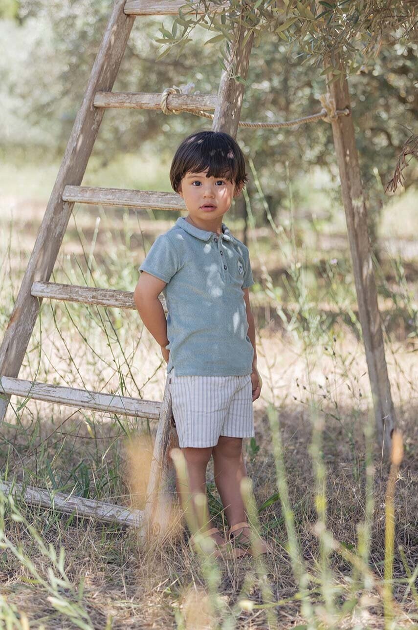 Tartine et Chocolat pantaloni scurti din bumbac pentru bebelusi culoarea verde