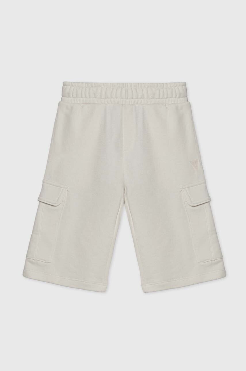 Levně Dětské kraťasy Guess bílá barva, nastavitelný pas
