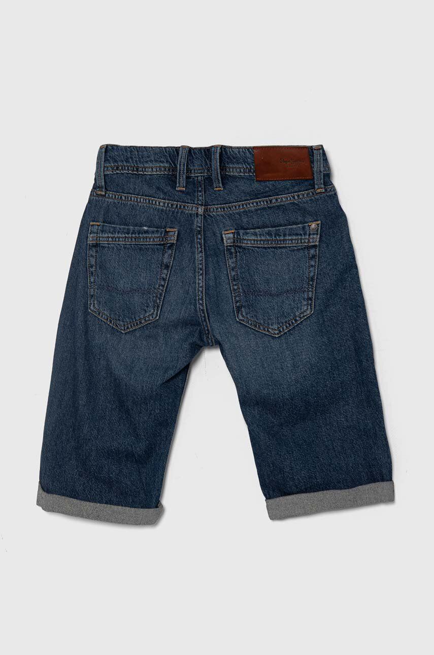 Dječje Traper Kratke Hlače Pepe Jeans SLIM SHORT REPAIR JR Boja: Tamno Plava, Podesivi Struk