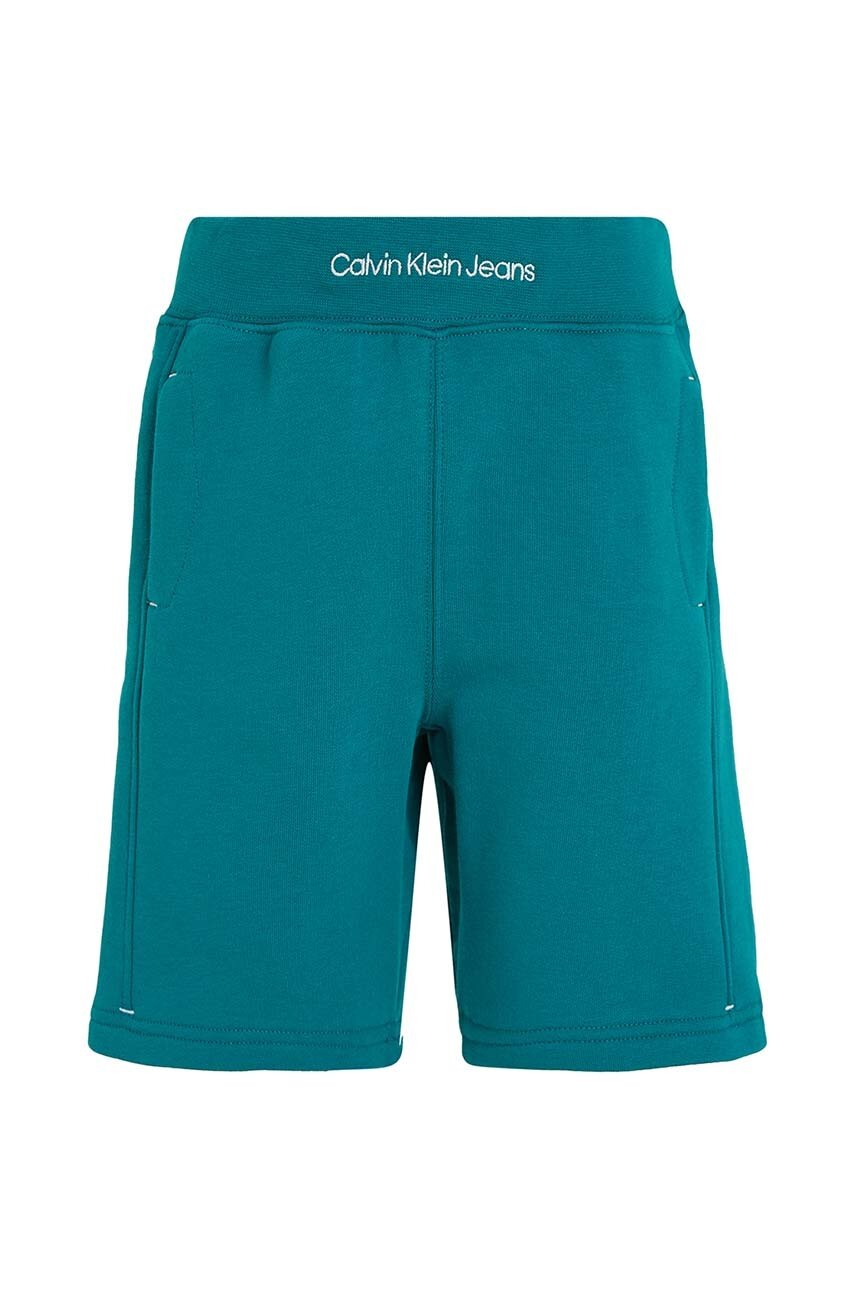 Дитячі шорти Calvin Klein Jeans колір зелений