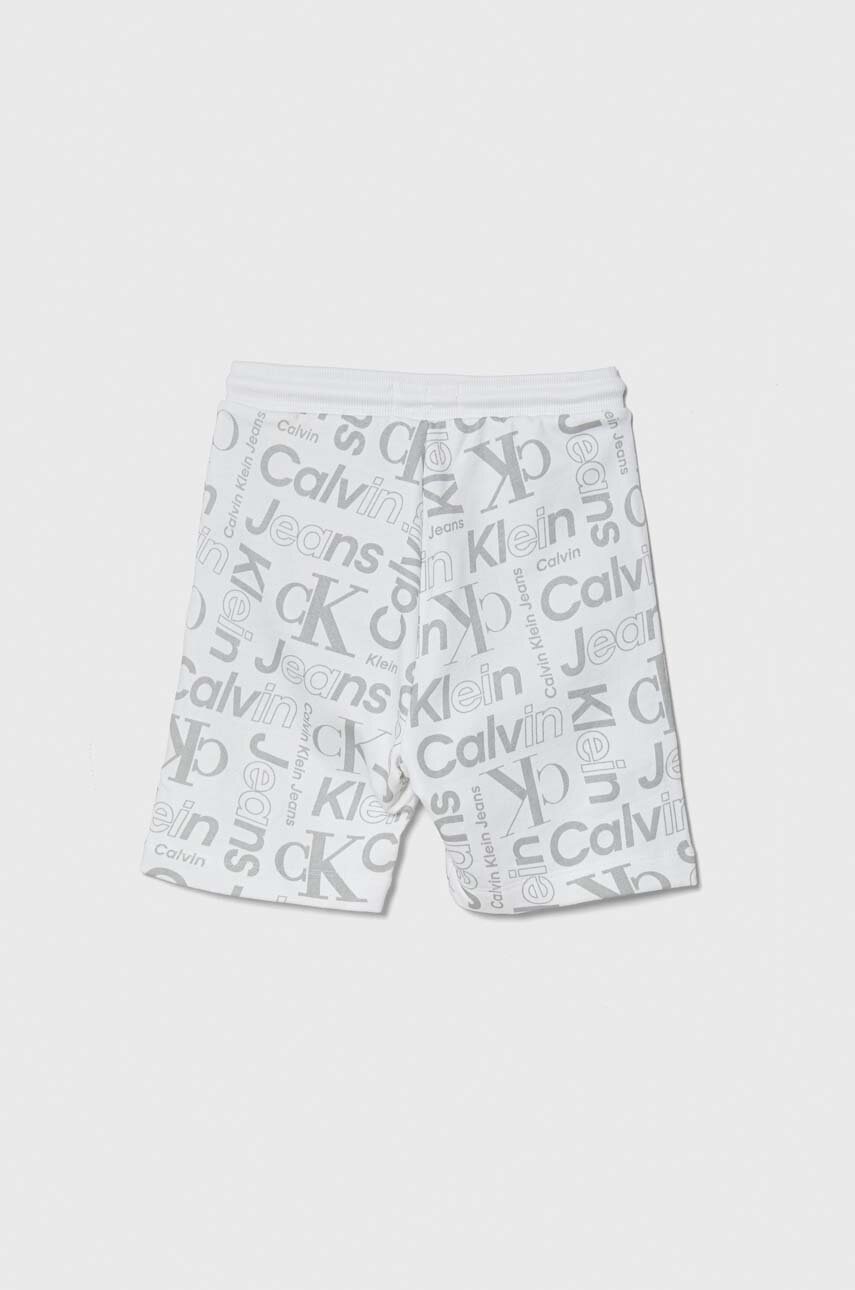 Детские хлопковые шорты Calvin Klein Jeans цвет серый регулируемая талия
