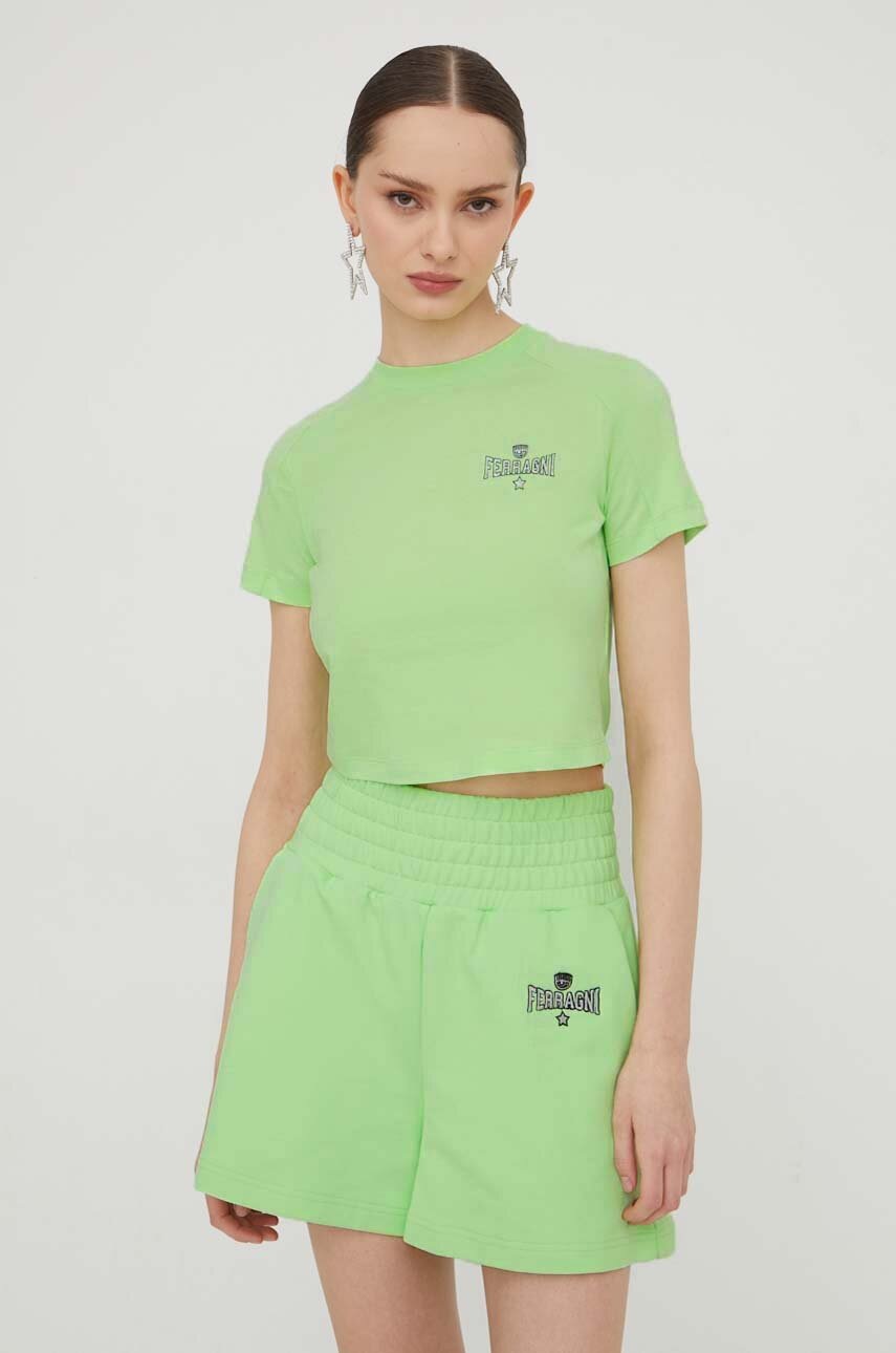 Βαμβακερό σορτσάκι Chiara Ferragni χρώμα: πράσινο φωτογραφία