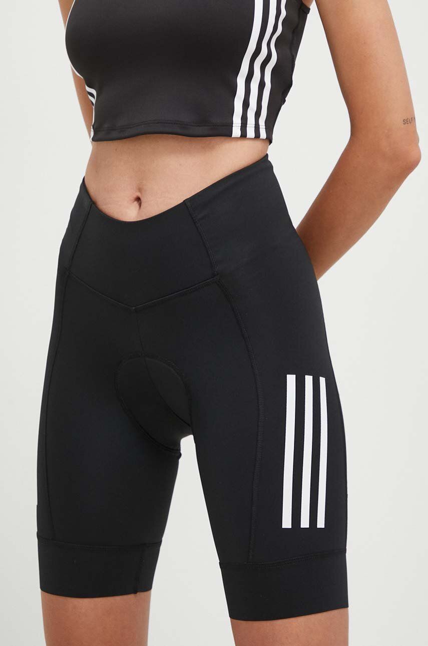 adidas Performance pantaloni scurți de ciclism culoarea negru, cu imprimeu, high waist