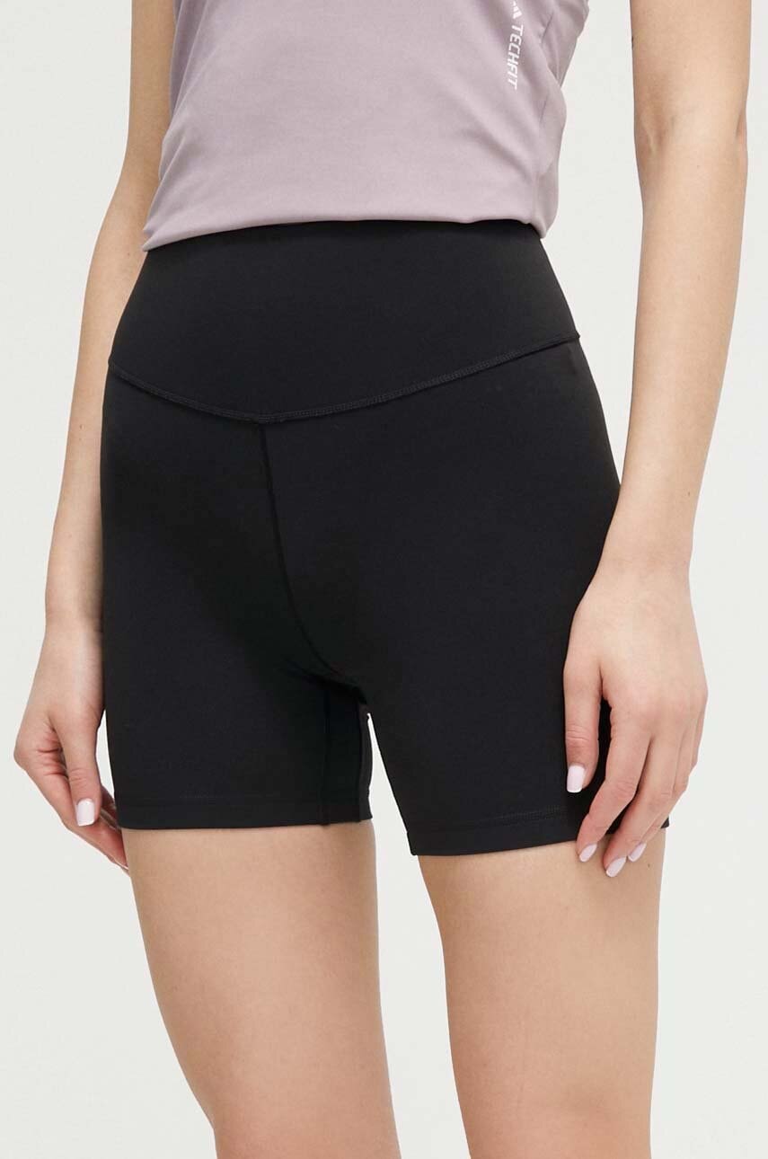 adidas Performance pantaloni scurți de antrenament All Me culoarea negru, neted, high waist