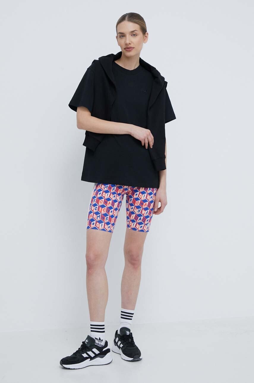 Σορτς adidas Farm Riox FARM Rio γυναικεία χρώμα μπλε με σχέδιο ψηλή μέση IQ4487 φωτογραφία