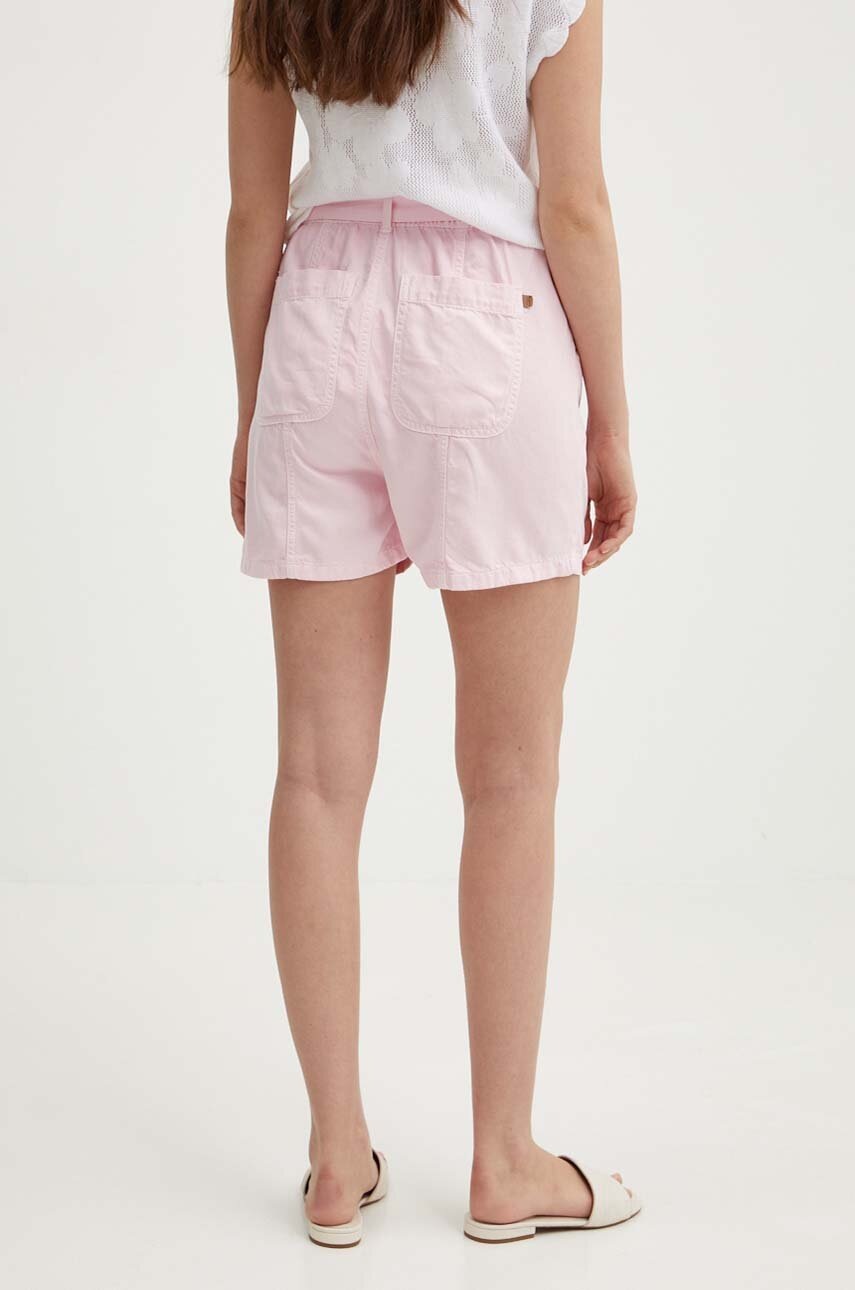 Pepe Jeans rövidnadrág VALLE női, rózsaszín, sima, magas derekú, PL801097 termék 2. képe