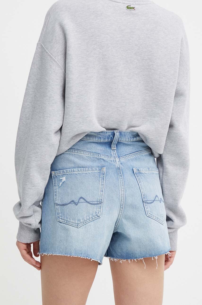 Pepe Jeans farmer rövidnadrág női, sima, magas derekú termék 2. képe